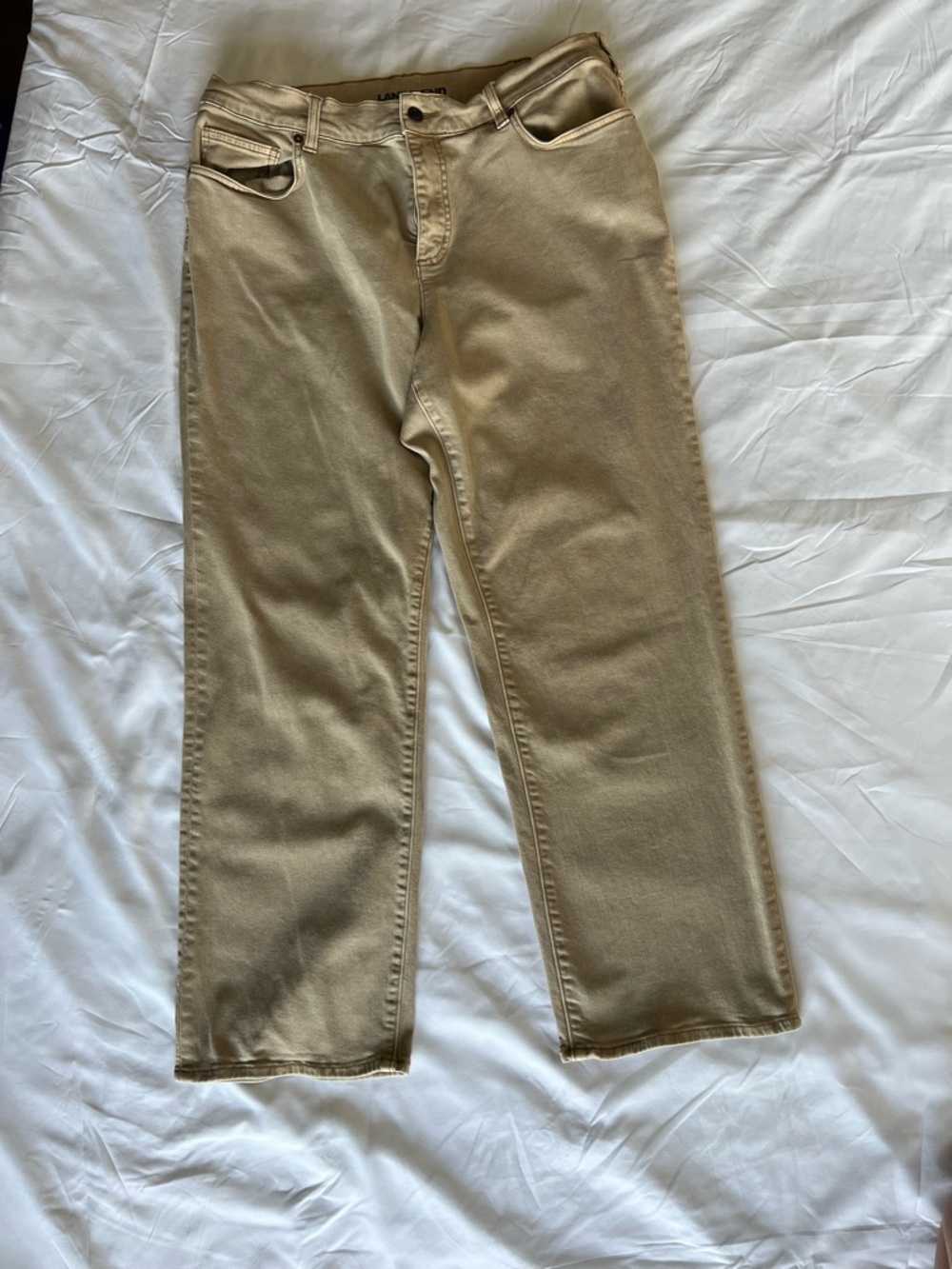 Lane Bryant High Rise Straight Jeans 16W Tan Khaki Denim Plus Size